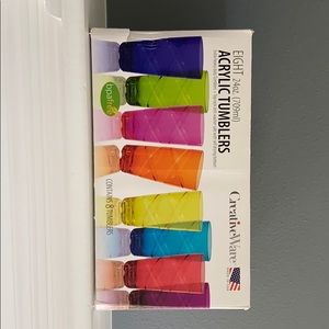 Set of 8 rainbow patio acrylic tumblers